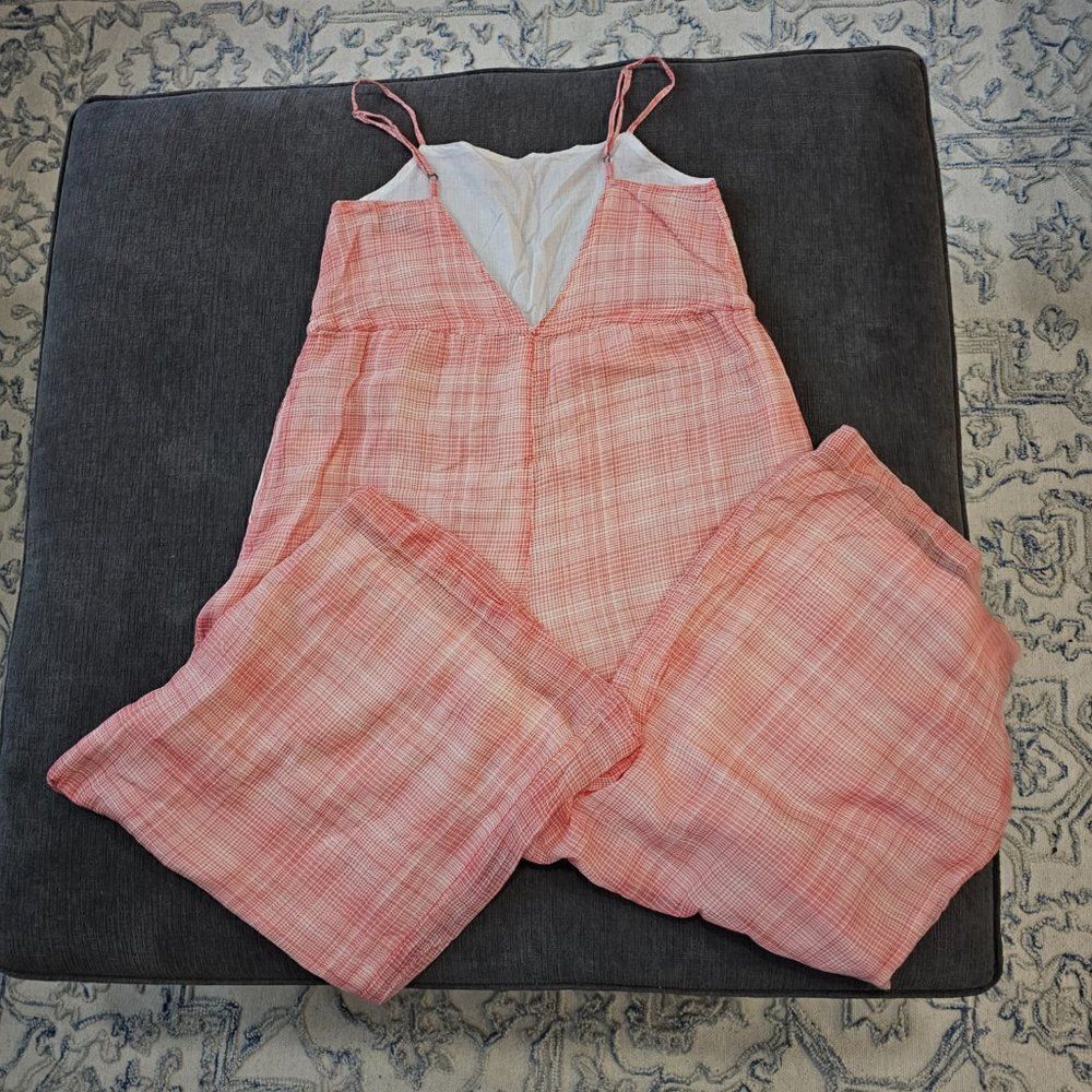 Urban Outfitters Women's Pink Sleeveless Audra Gingham Wide Leg Jumpsuit Size XS - Picture 11 of 15